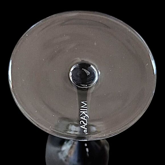 2 Mikasa KYA Smoke Wine Glasses Goblets Red Crystal Elegant Classic Holiday Rare - Picture 8 of 16